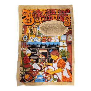 Vintage‎ Yorkshire Pudding Recipe Cotton Tea Towel Harry Butterworth Britain